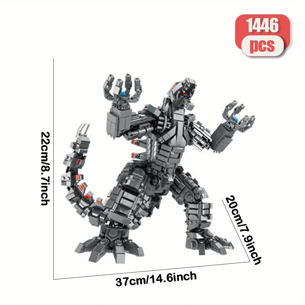 1446 elementów Klocki Model Potwora Architektoniczne Dzieła Sztuki do Dekoracji Pokoju Idealne Prezenty na Nowy Rok, Boże Narodzenie i Urodziny