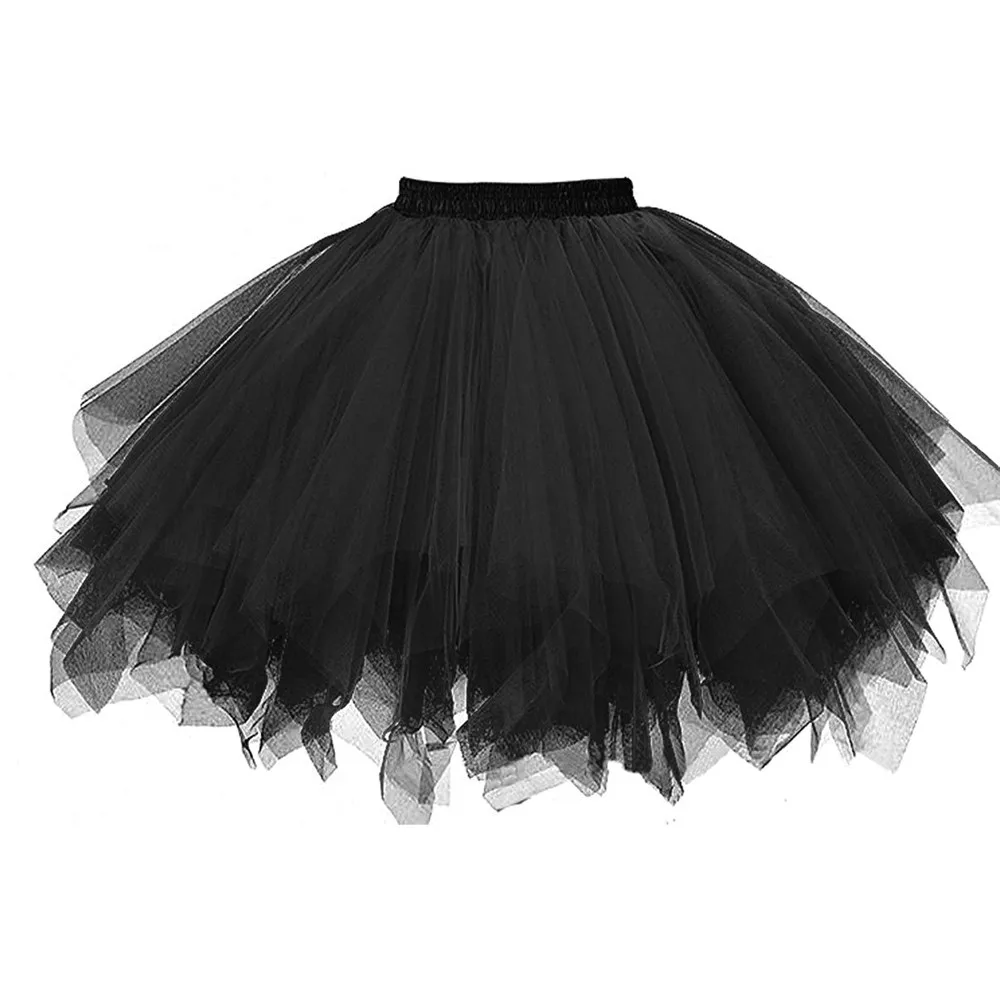 Multi Color Women Tutus Skirt Classic Pleated Dance Wear Tulle Skirts Female Lolita Petticoat Party Puffy Skirts Ballet Skirts