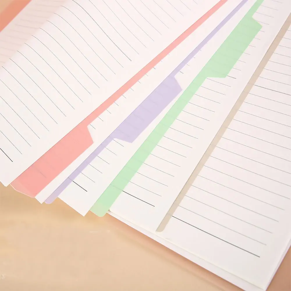 Carpetas de cuaderno de negocios, colores surtidos, 4 pestañas, pestañas de índice multicolores, separadores de página, separadores de índice de carpeta de plástico