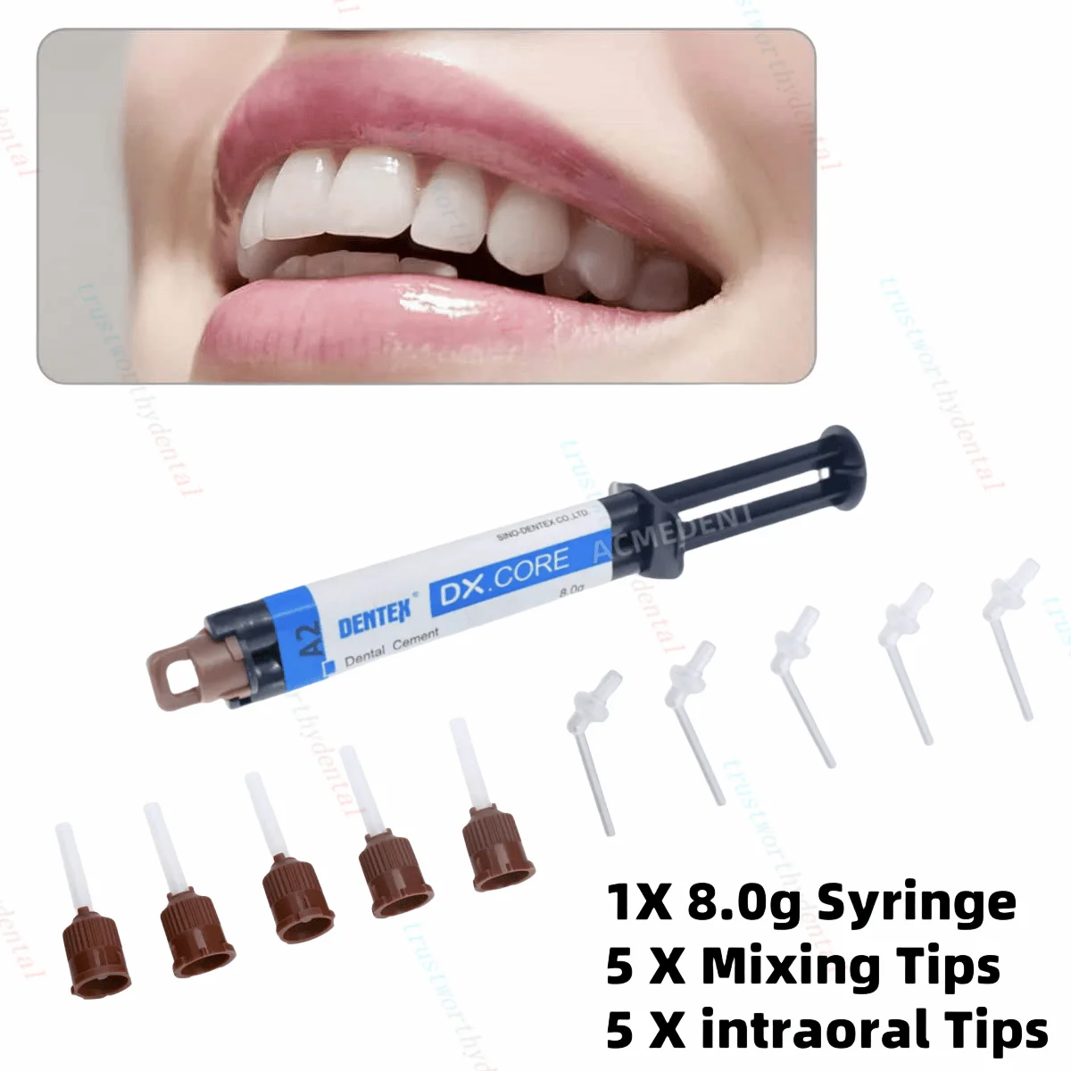 

DENTEX Dental A2 Dual Cure Core Build Up Composite Resin Light and Self Cured High Quality Durable Material Ideal