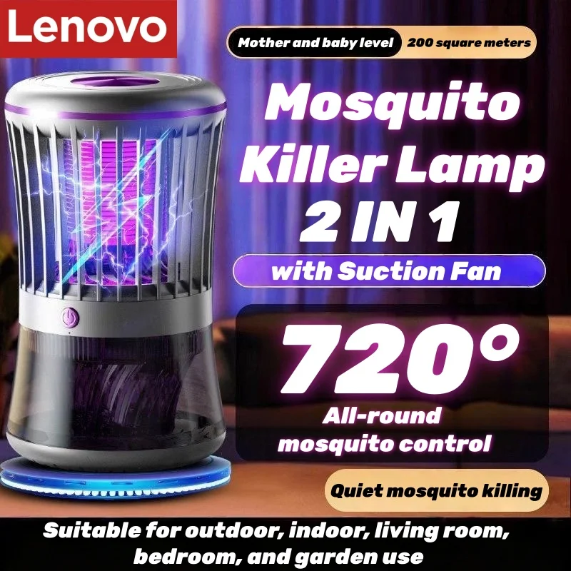 Elektrischer Insektenvernichter mit Saugventilator 2-in-1 Tragbare Wiederaufladbare Mückenkiller-Lampe 365nm UV-Licht für Innen und Außen