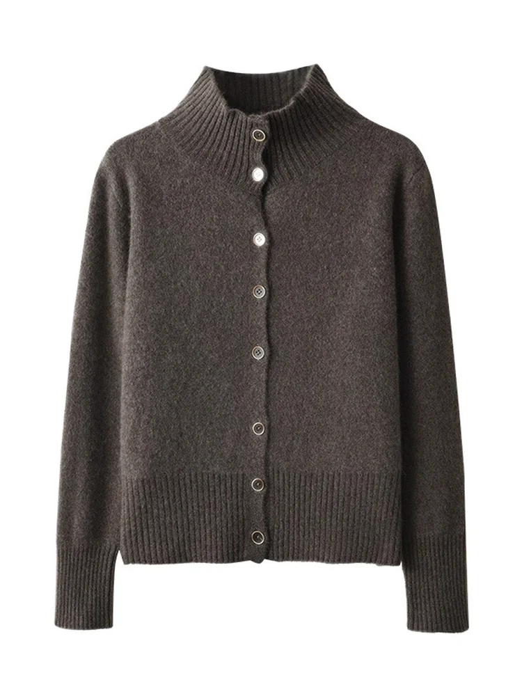 Retro High Ne Camere Knitwear Casual Outerwear Autumn Winter Top Women's Faion Commute Loose Fit Long Sve Warmth