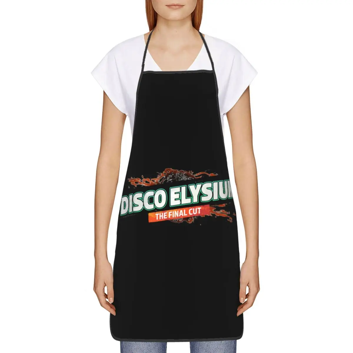Custom Bib Disco Elysium Gaming Aprons Men Women Unisex Adult Chef Kitchen Cooking Tablier Cuisine Painting