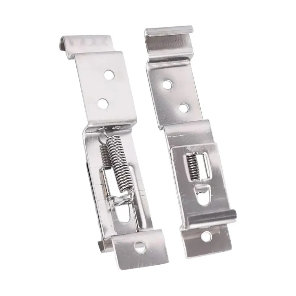 2 PCS Rectangular Car License Plate Spring Loaded Stainless Steel Bracket Cars Frame Holder Clamps Trailer Number Plate Clips image 2