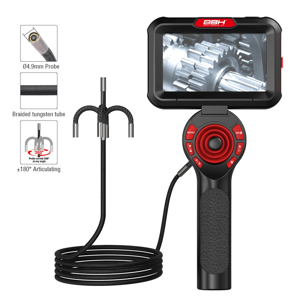 

Wholesaler 4.9mm Endoscope for industry use, large screen 6 inch 360 articulation industrial borescope HD WIFI videoscope camera