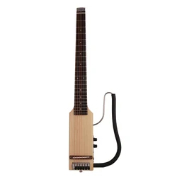 Full scale length Headless silent travel electric acoustic guitar right left hand portable travel built in headphone Jack