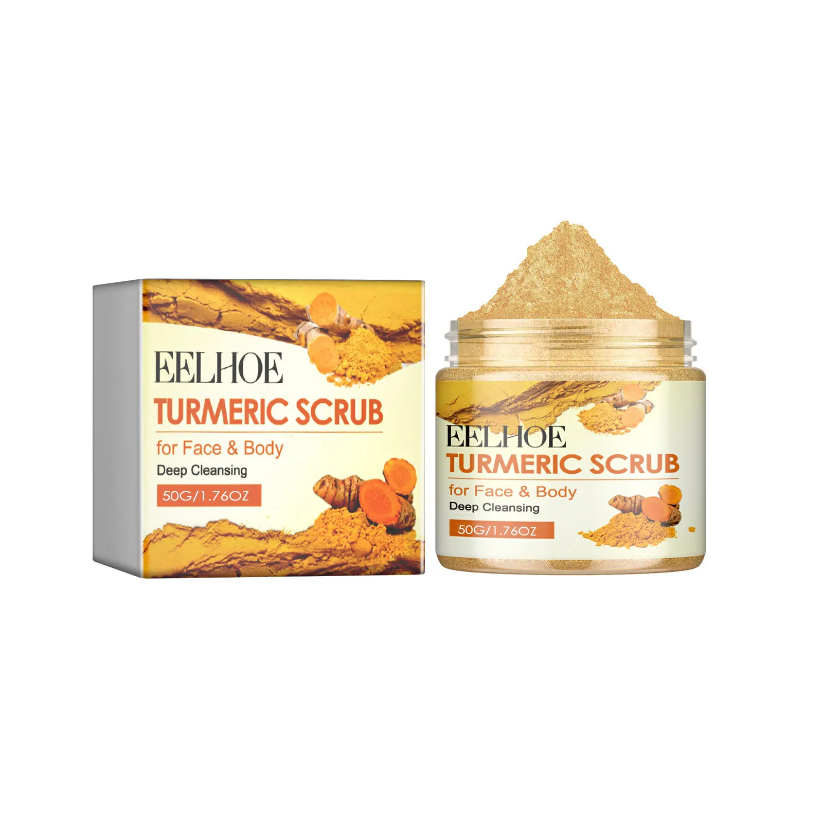 Turmeric Scrub Exfoliator Remove Dead Skin Oil Control Body Cleaning Products Knee Elbow Cuticle Softener Exfoliating Cream 50g