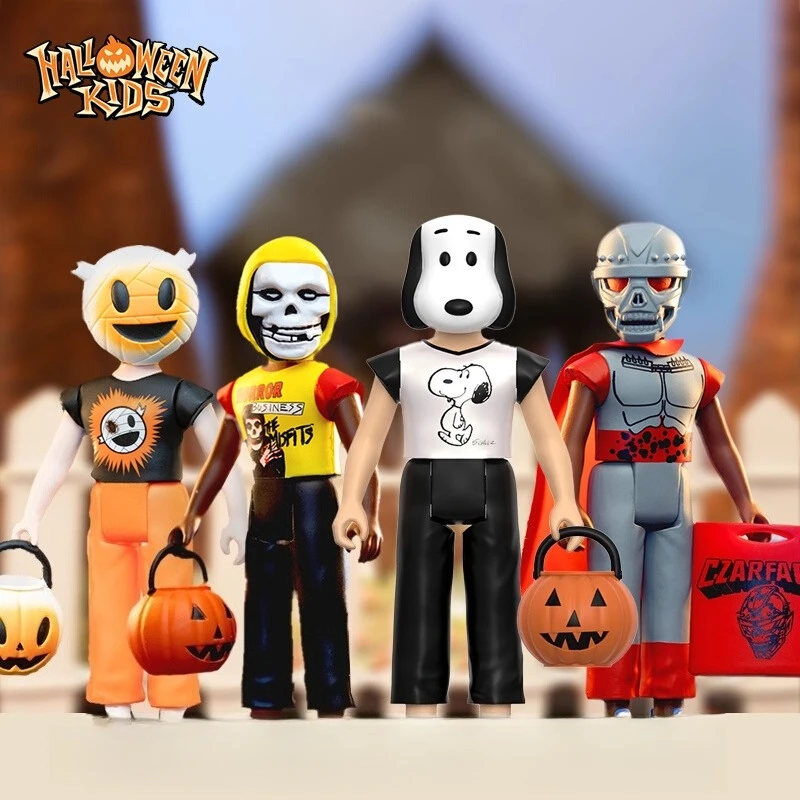 

Оригинальная серия Super7 IP «Halloween Kids»: мальчик-мумашка и мальчик-снупи — классические коллекционные фигурки