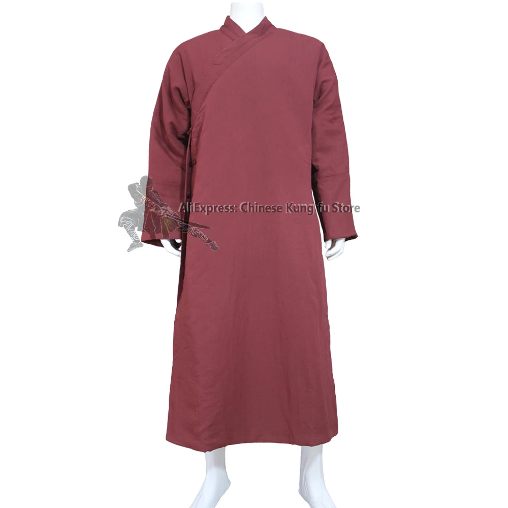 

Winter Kung fu Robe Buddhist Dress Shaolin Monk Tai chi Suit Martial arts Coat Wing Chun Uniform Need Your Measurements