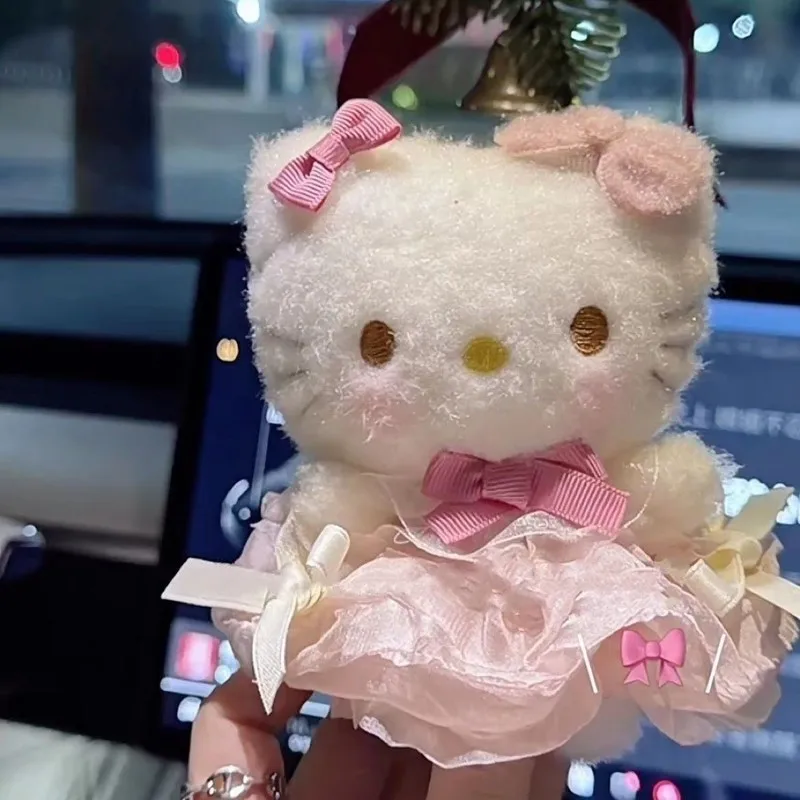 hello kitty cute sweater kt bag pendant bubble skirt plush toy pendant high-value doll keychain couple pendant image 4