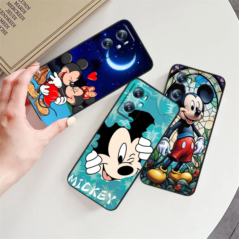 Disney Mickey Mouse Cute For OPPO Find X6 X5 X3 A54S A5 A94 A16 A53S A57 A74 A72 A98 A78 A96 A9 5G Black Back Phone Case