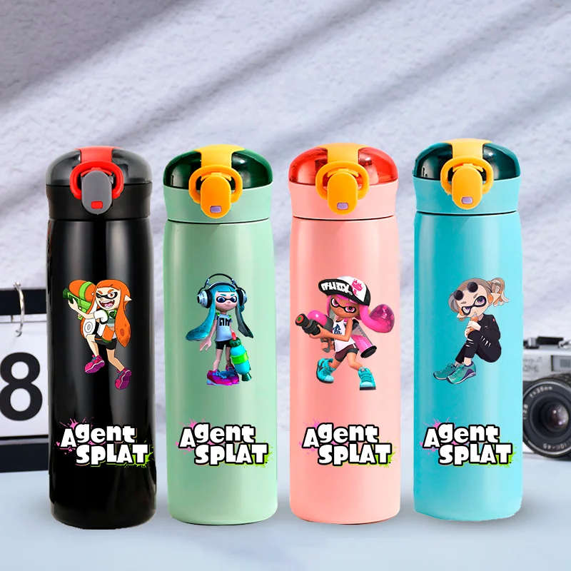 460ML Splatoon Cartoon Stainless Steel Insulated Cup Portable Stainless Steel Water Bottle Outdoor Sports Leak Proof Water Cup