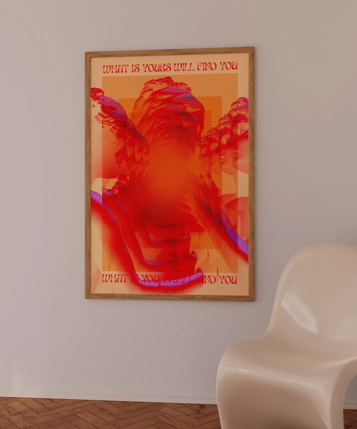Affirmation Poster, 70s Poster, Red Wall Art, Trendy Wall Art, Hippie Print, Vintage Poster, Psychedelic Room Decor, Retro Print