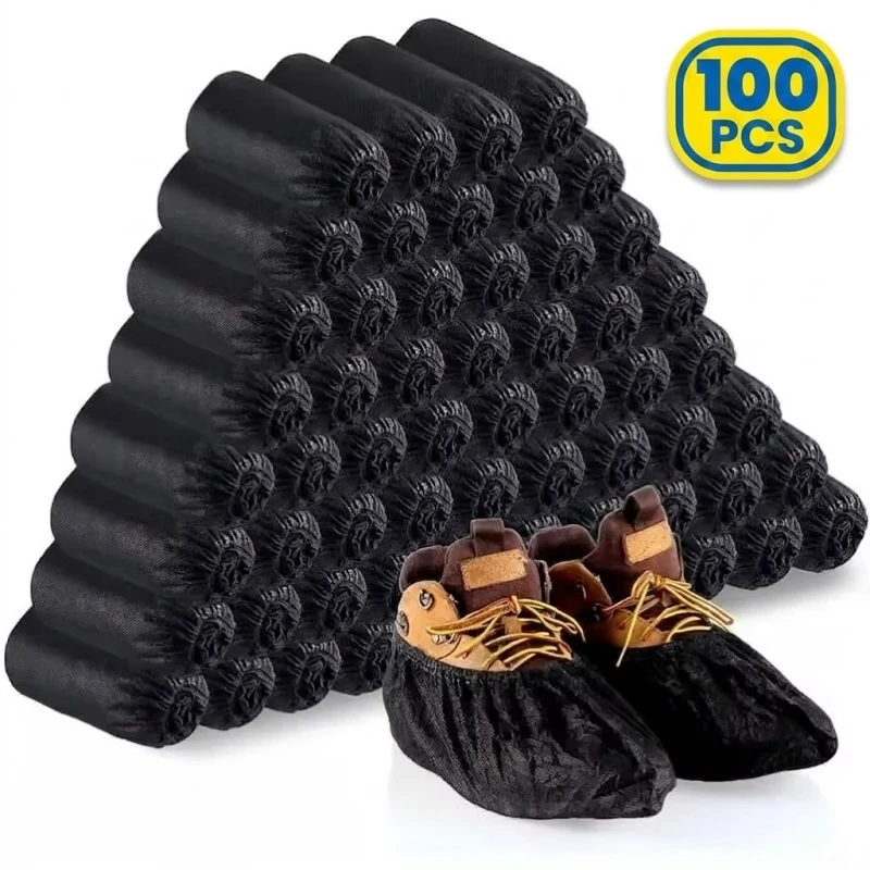 100PCS Disposable Shoe Covers Non Slip Breathable Foot Booties Covers  Waterproof Shoe & Boot Protectors for Indoor Outdoor Home