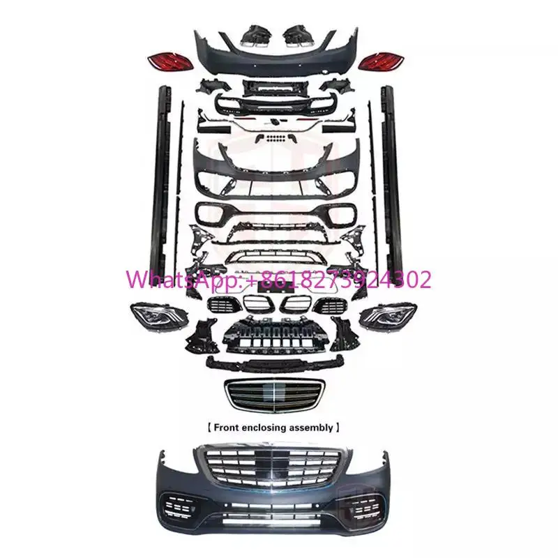 

Car Accessories Front Rear Bumper Assembly Grille Headlights Body Kit for Mercedes Benz S-class W222 Change to S450 Style