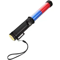 1 varinha de controle de tráfego led aviso flash luz varinha tráfego de emergência led piscando vara 29cm sem