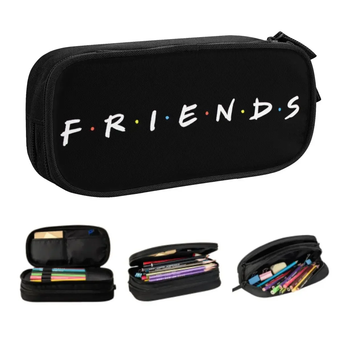 

Friends Funny Quote Korean Pencil Cases Boys Gilrs Large Storage TV Show Pencil Box Students Stationery