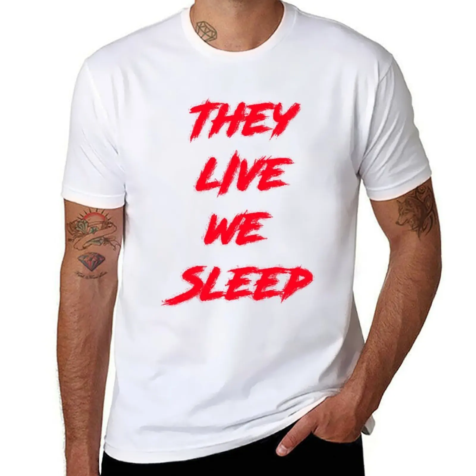 

They Live We Sleep (Classic) T-Shirt t shirt man cotton man t shirts high quality luxury brand T-Shirt