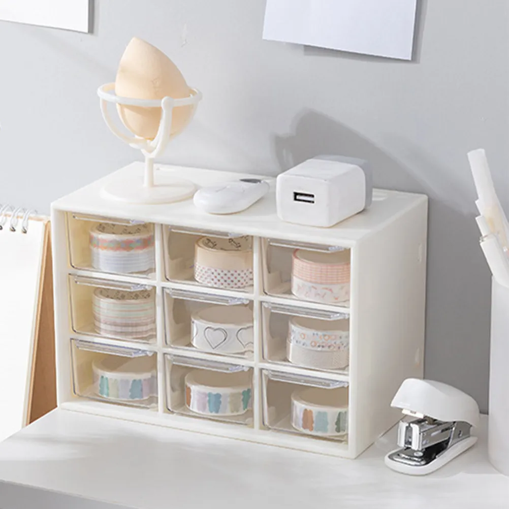 2Pcs Drawer Storage Box Clear PP Plastic Desktop Organizer Jewelry Cosmetics Stationery Case Multifunctional Office Supply