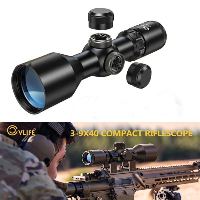 

CVLIFE Rifle Scope 3-9x40 Optics Riflescope Mil-dot Reticle Compact Scopes Riflescope Sight For 20mm Picatinny Rail Mount