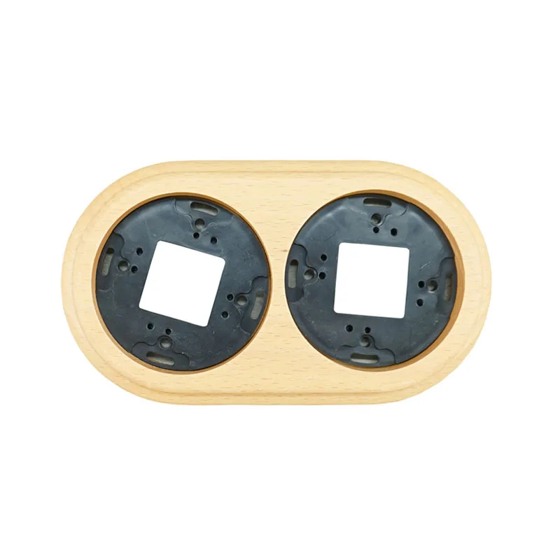 Retro Wall Surface Mounted Ceramic Switch Socket Accessories Wooden Base