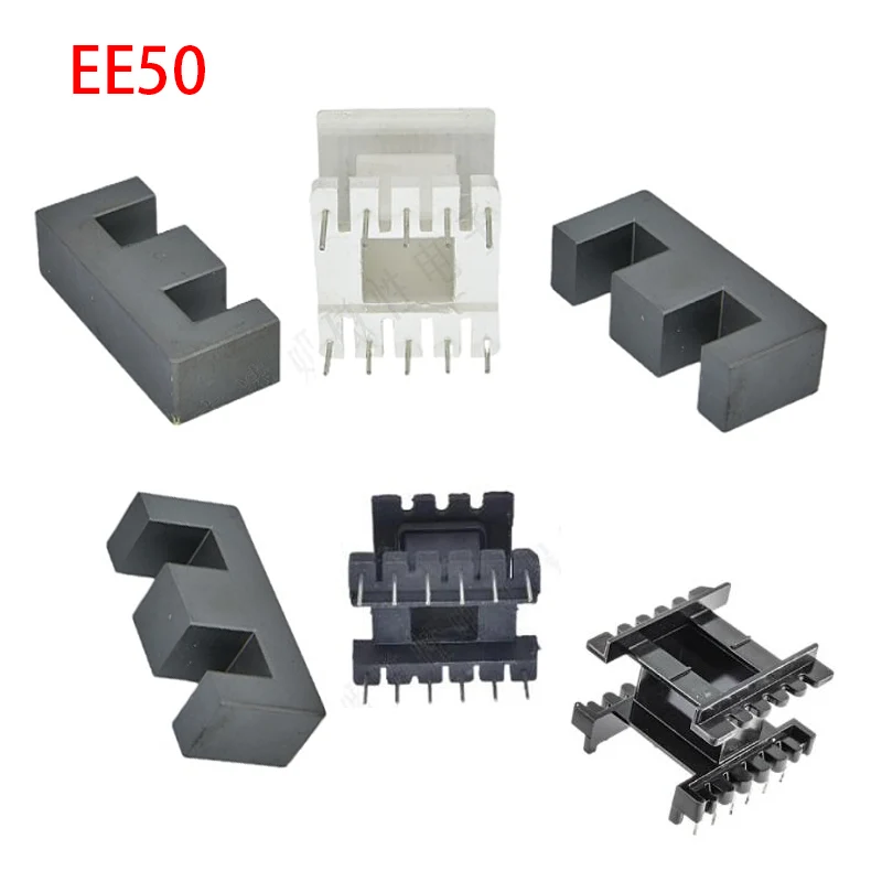 EE50 10/12Pins 5+5P 6+6P PC40 PC95 Vertical High Frequency Power Transformer Mn-Zn Ferrite Magnetic Core Coil Former Bobbin