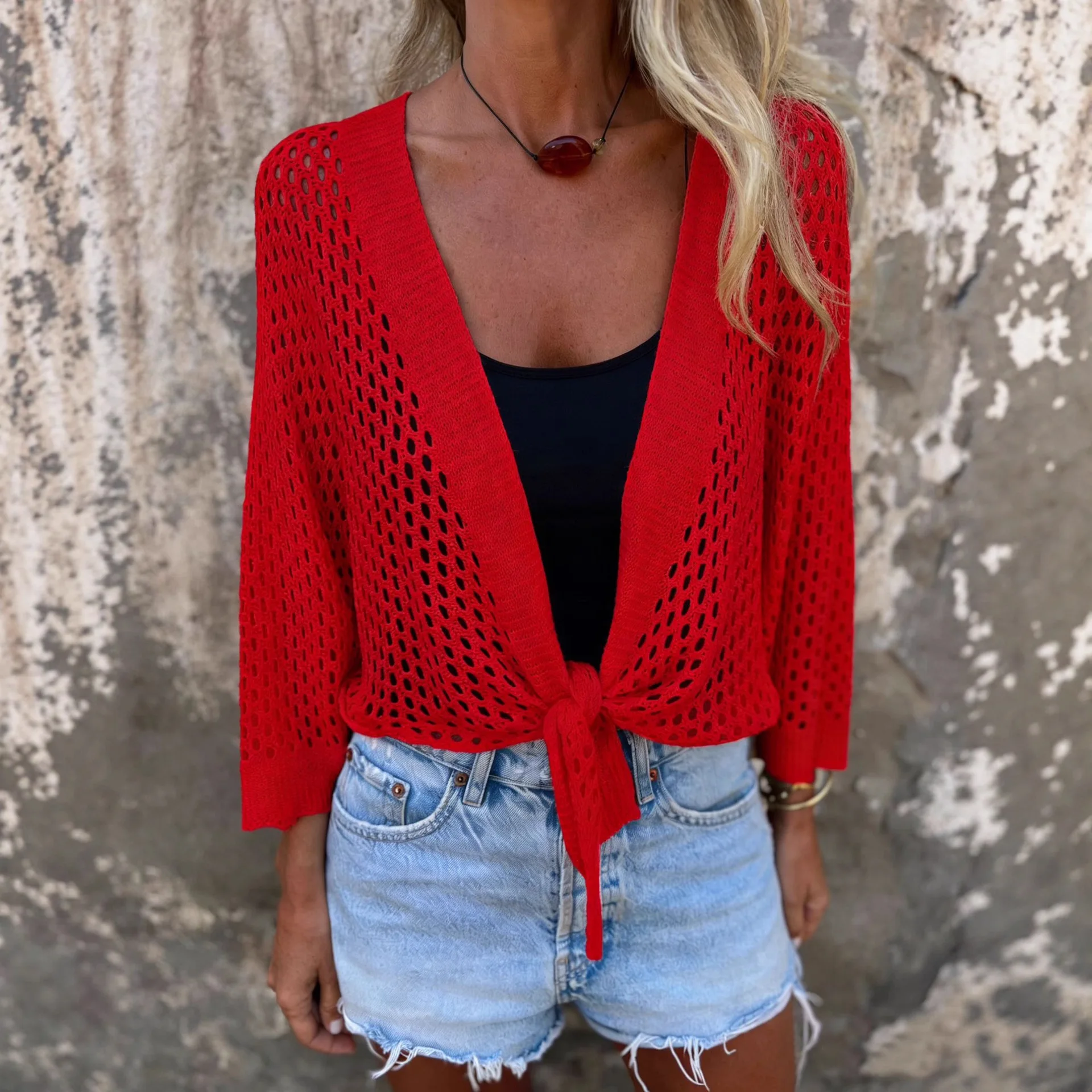 Scialle con mantella in seta ghiacciata Capispalla in maglia Protezione solare Top Abbigliamento donna Top T-shirt da donna Canotta Abbigliamento femminile Top Harajuku