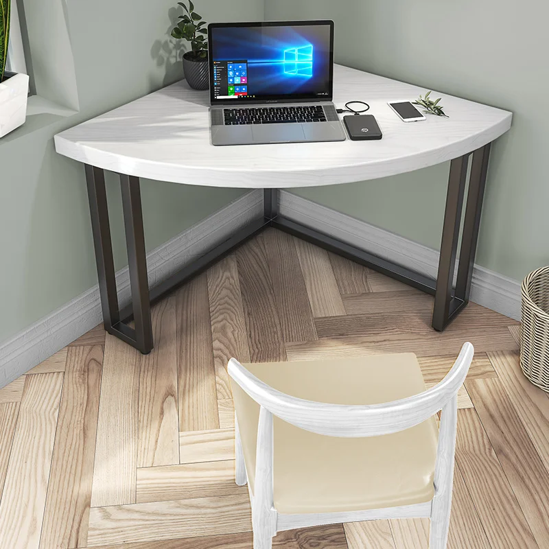 

Solid wood triangular table and chair corner computer table simple office corner suitable for bedrooms and living rooms