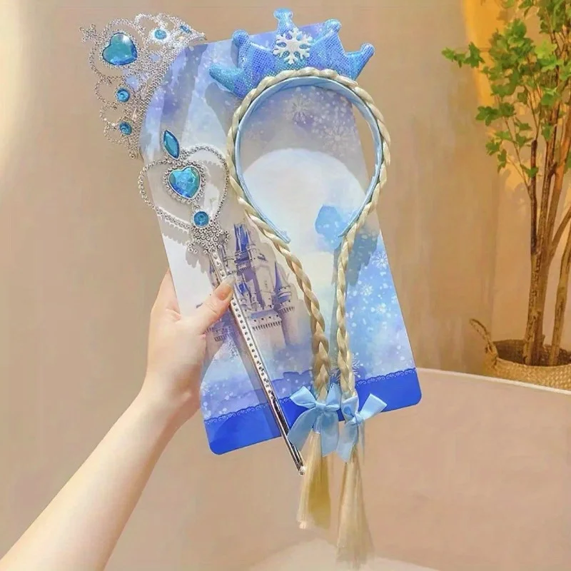 

Disney Hair Accessories Braided Crown Three Piece Set Frozen Elsa Princess Headband