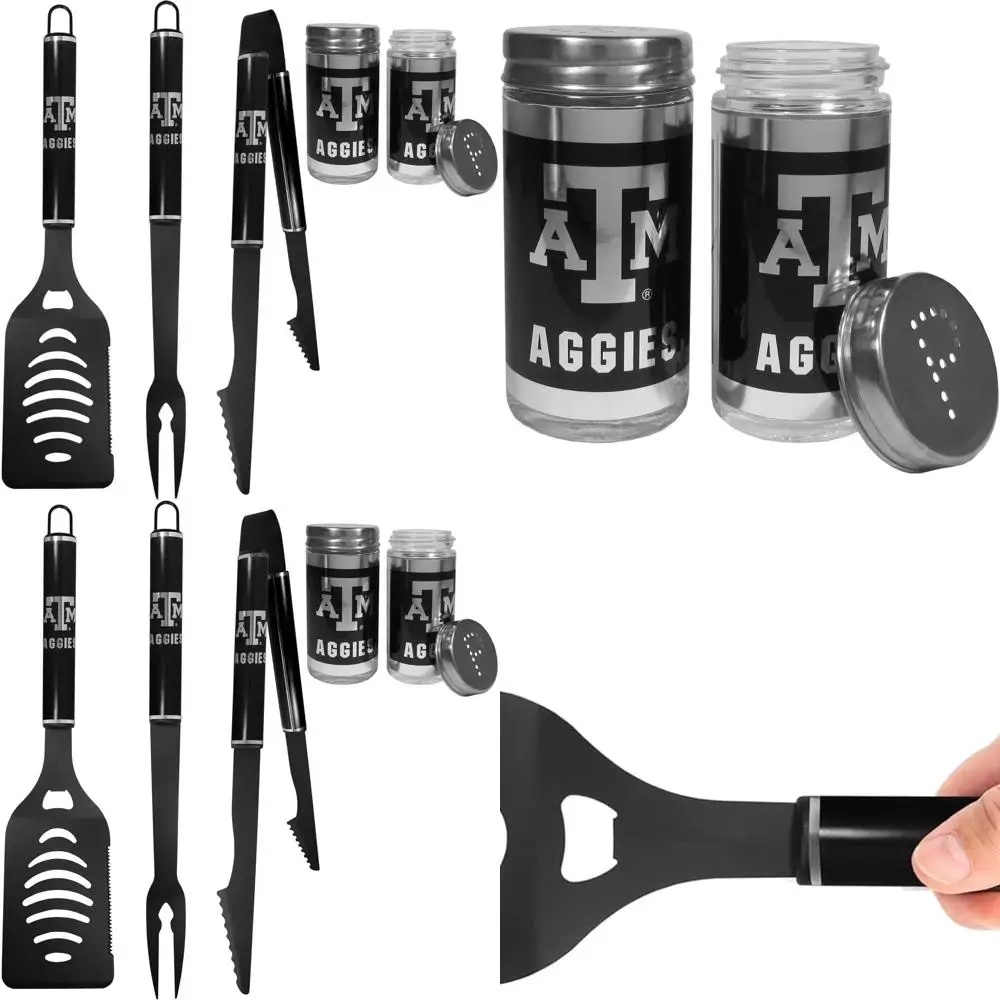 

Texas A&M Aggies 3-Piece Black BBQ Tool Set with Shakers