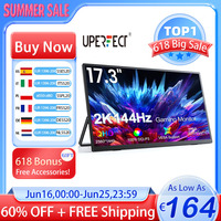 UPERFECT 17.3 Inch 2.5K 144Hz Gaming Portable Monitor 2560x1440P  Second Computer ScreenTravel Display For Laptop HDR With VESA