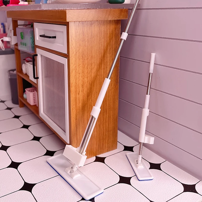 1:12 Dollhouse Miniature Mop Mini Cleaning Tool Furniture Decor Toy Kids Pretend Play Toys Doll House Accessories view 6