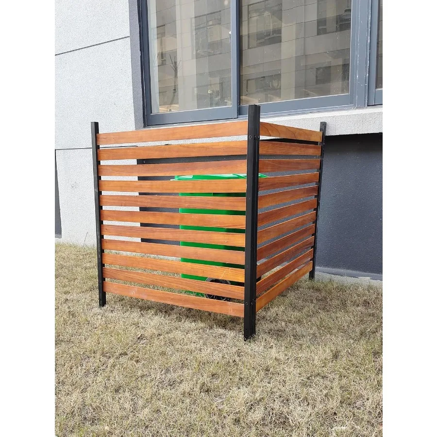 

50 in H 38 in W 2 Panels of Pine Wood Privacy Screen for Outdoor Courtyard Decoration Ideal for Concealing Trash Cans Air Condi