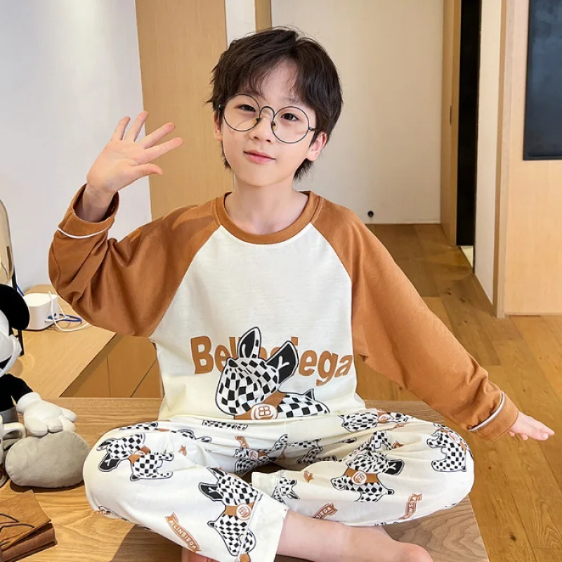 Children Pajamas Spring Autumn Sets Long Sleeve Cartoon Kids Homewear Suit Boys Pajamas For Toddler Baby Outfits