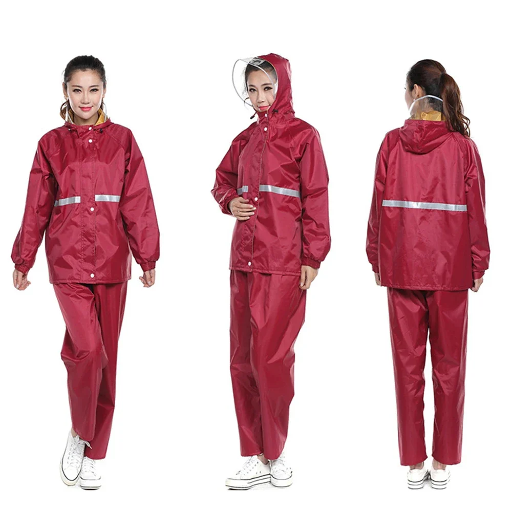 Rainstorm Prevention Raincoat Rainpants Suit Thickening Full Body Rainproof Split Raincoat Reflective Takeaway Riding Rain Coat