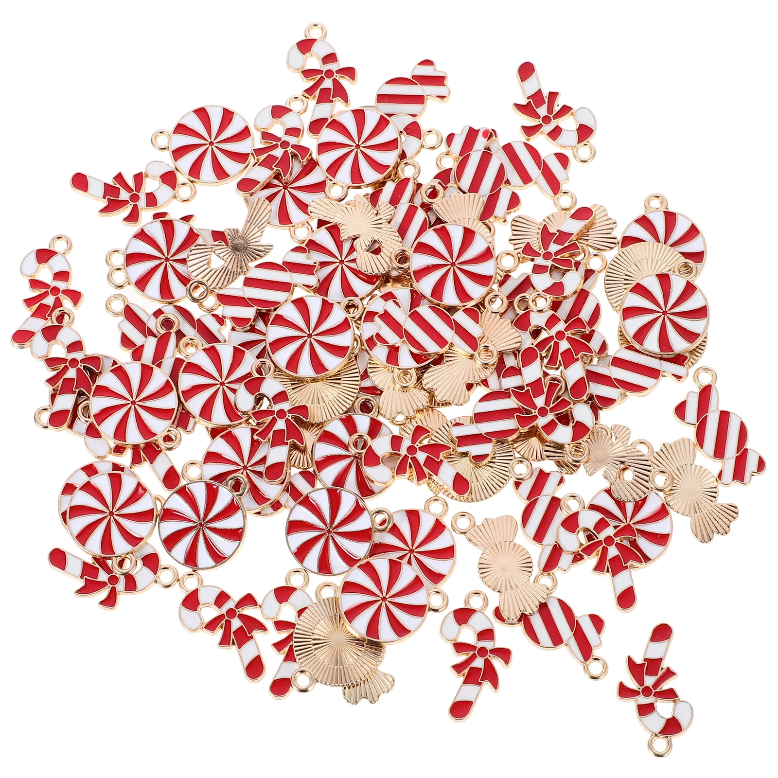 

90 шт., кулон в виде леденцов, праздничные большие украшения, рождественский шарм, рождественские сладости, венок