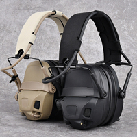 Tactical AMP Headset with U94 PTT Microphone CS Earmuff For Hunting Shooting Headphones Hearing Protective Ear Protection Wadsn