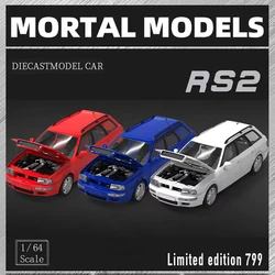 PreSale Mortal 1:64 RS2 Avant B4 1994 Red White Blue Openable Hood Diecast Diorama Car Model Collection Miniature Carros Toys