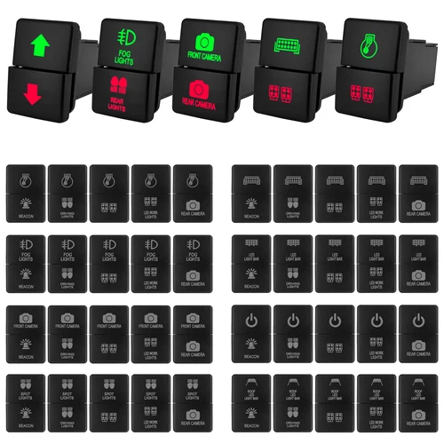 Interruptor de botón doble, calentador de espejo, casillero frontal todoterreno 4x4 para Toyota 4Runner Hilux Prado RAV4 Suzuki Jimny Tundra