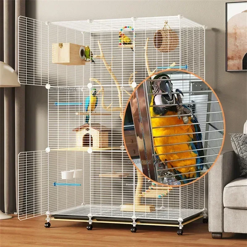 Birdcage Extra Large Parrot Cage  Large Activity Space Luxury Villa Breeding Cage Pigeon Canary Hamster Aviary Special Cage L