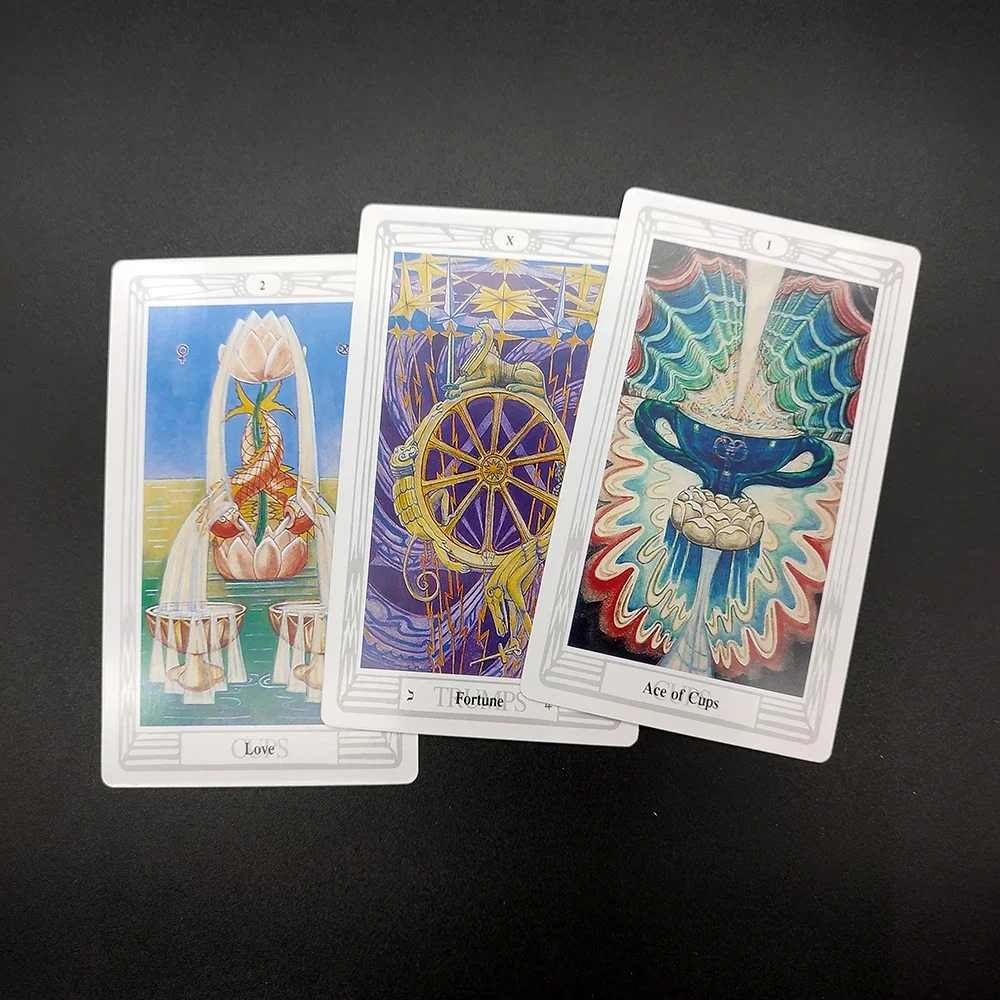 Baraja de Tarot de adivinación pequeña de Crowley Thoth con libro de guía, 78 baraja de Tarot, juego de cuenta para principiantes y expertos