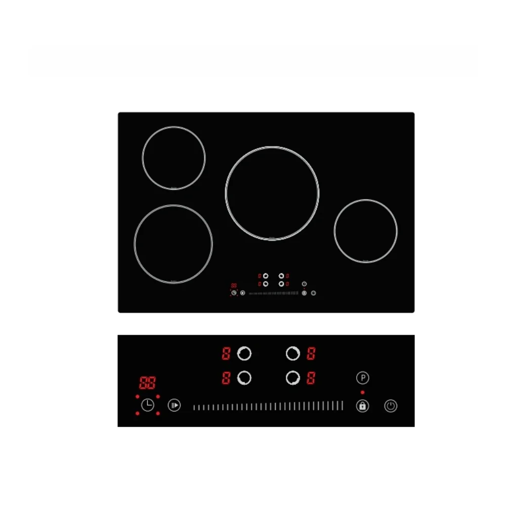 Китайская 4-плита, водонепроницаемая умная портативная индукционная плита, электрическая варочная панель со стеклянным корпусом для домашнего использования на кухне