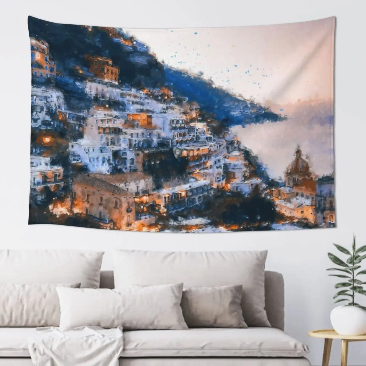 

Positano, beauty of Italy Tapestry Tapete For The Wall House Decoration Tapestry