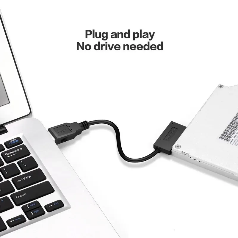 For Laptop Optical Drive CD/DVD ROM Slimline Drive Sata To USB 3.0 7+6PIN 13Pin Adapter Converter Cable Quick Data Transfe