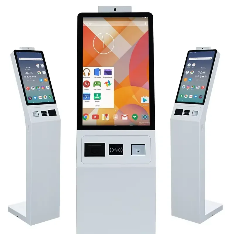 21.5 27 Inch Self Service Information Inquiring Machine Floor Stand Printing Kiosks with Scanner Printer Card Reader 2