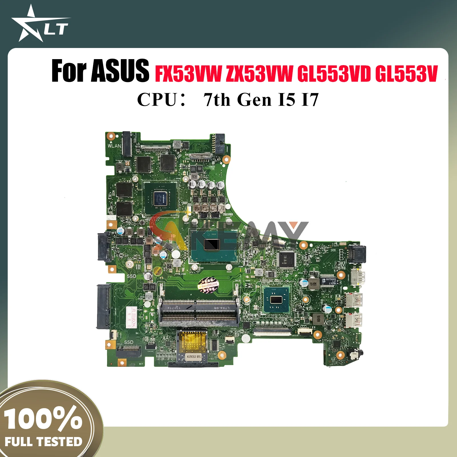 

GL553VD Laptop Motherboard For ASUS ROG ZX63V FZ53V GL553VE ZX53VW FX53VW ZX53V GL553VD GL553V Mainboard With I5 I7 CPU tests OK