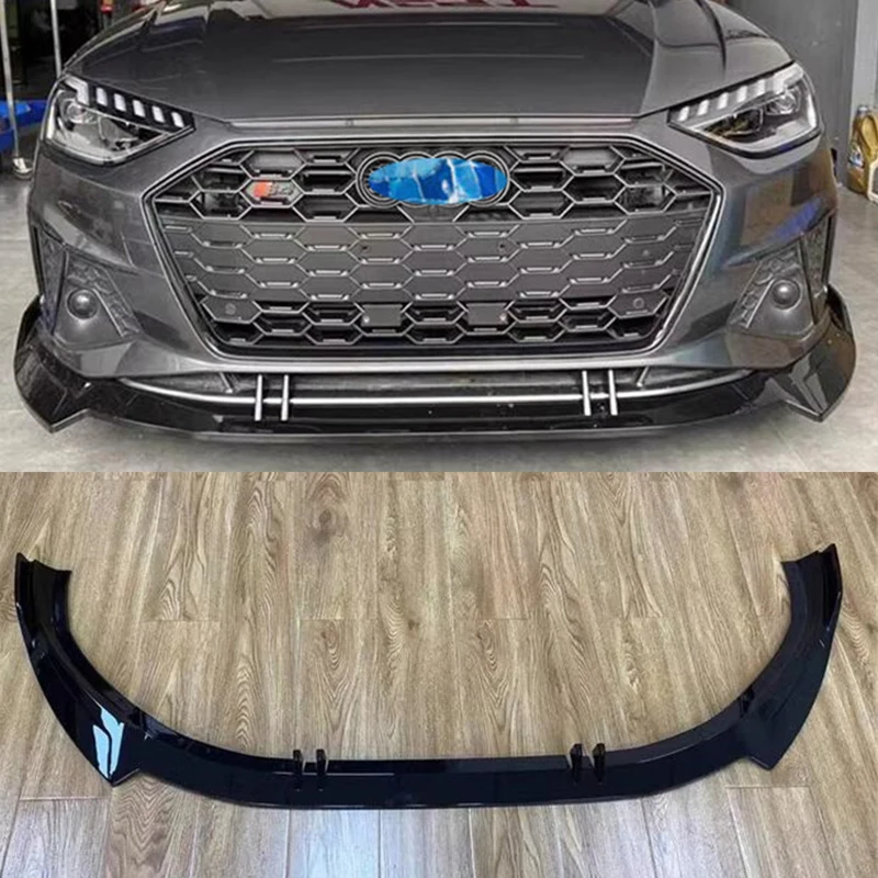 For ABS Front Bumper Lip Diffuser NEW Audi A4 S4 RS4 B9 Separator Collision Avoidance Refit Accessories Body Kit 2020-2023 Year