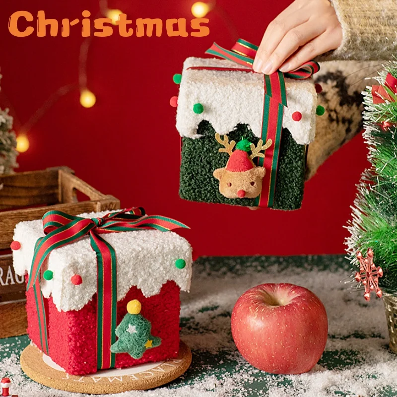 2025, neue handgefertigte DIY-Weihnachtsgeschenkbox, Heiligabend-Apfelbox, hochwertige, dicke und harte Weihnachtsgeschenkverpackung, Süßigkeitenbox