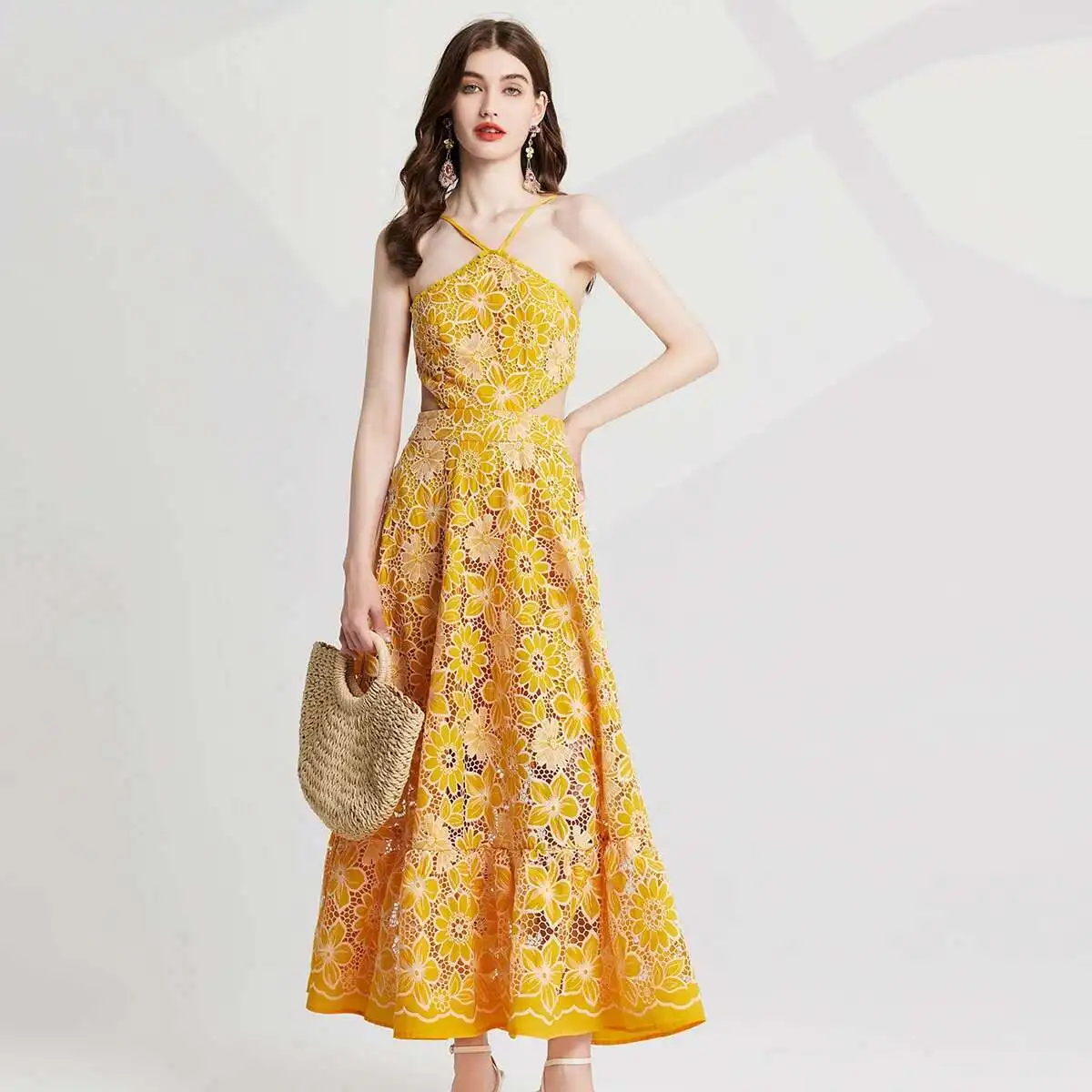 Jakość marka projektant gorset haft w kwiaty koronkowa wieczorowa suknia ślubna kobiety seksowna kokarda z odkrytymi plecami długa Vestidos szata na imprezę