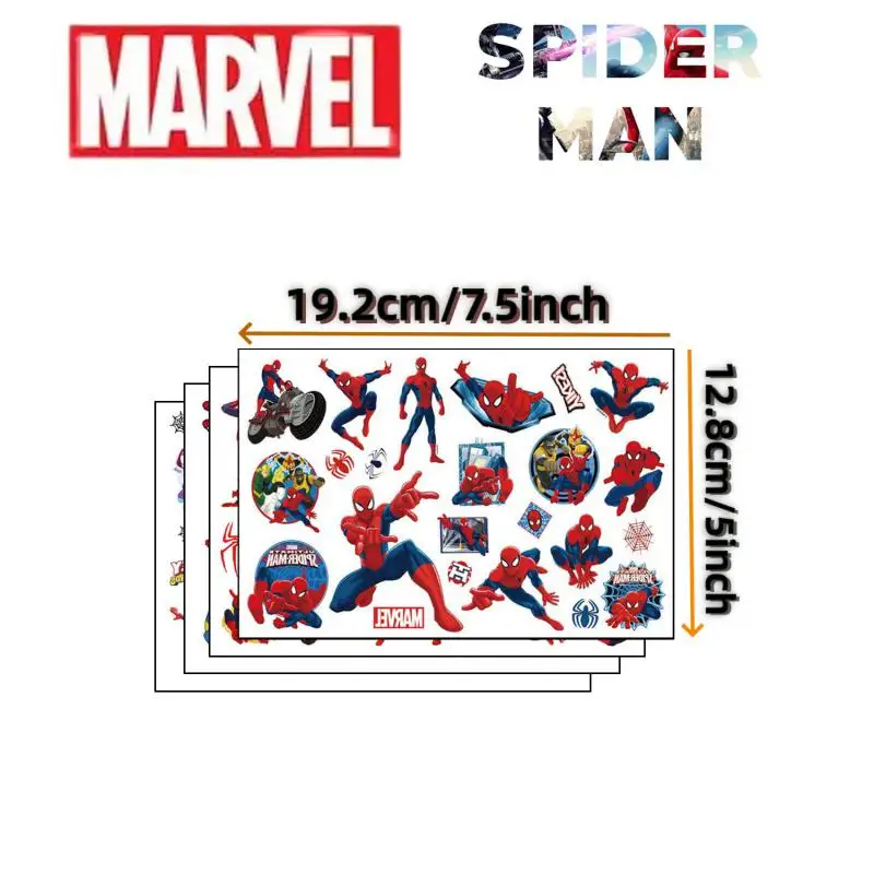 4Pcs/set New Marvel Cartoon Spiderman Temporary Tattoo Stickers Waterproof Tattoo For Funny Birthday Party Gift